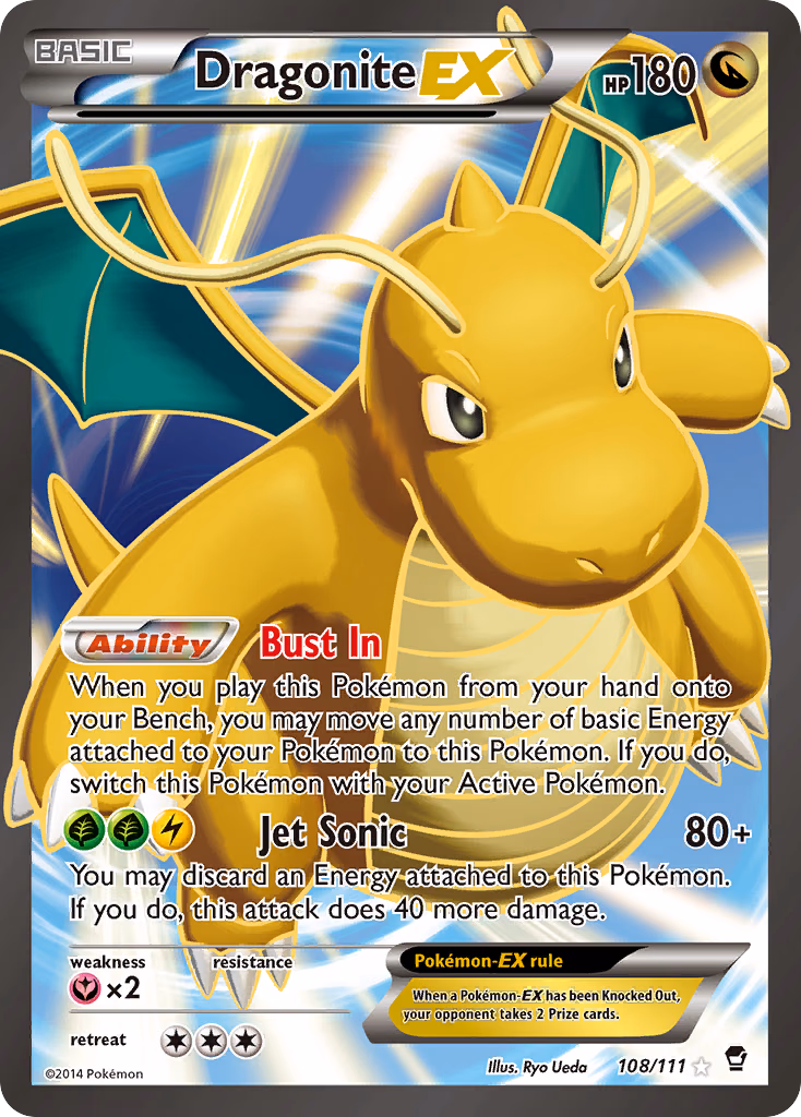 Dragonite-EX Pokemon card (108/111, Furious Fists)