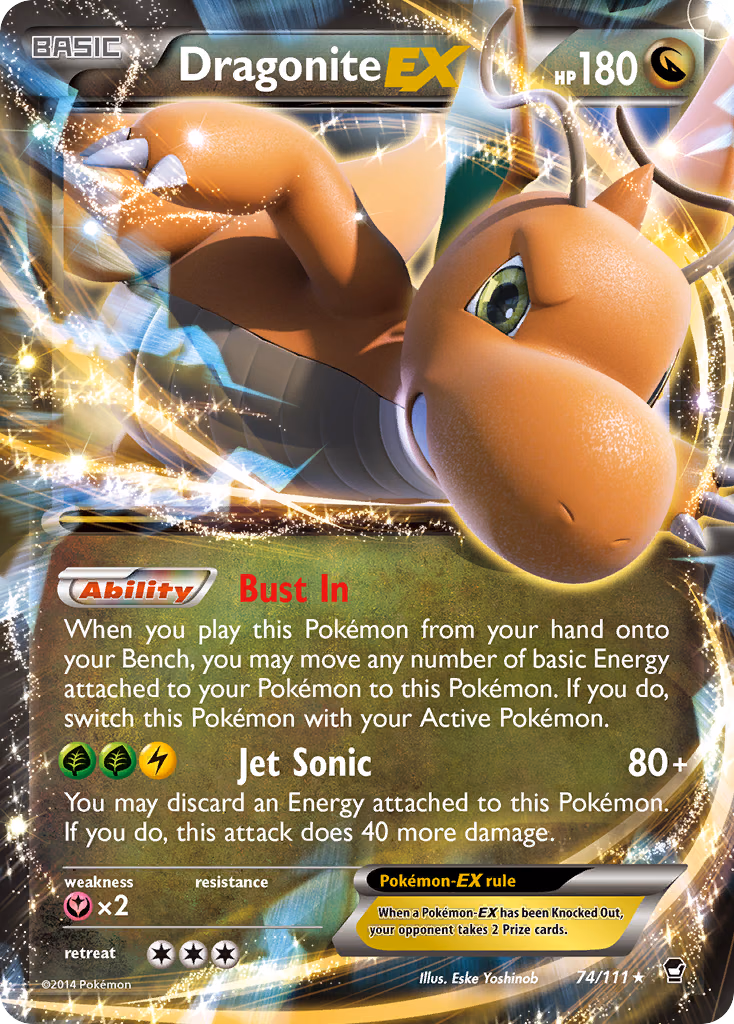 Dragonite-EX Pokemon card (74/111, Furious Fists)
