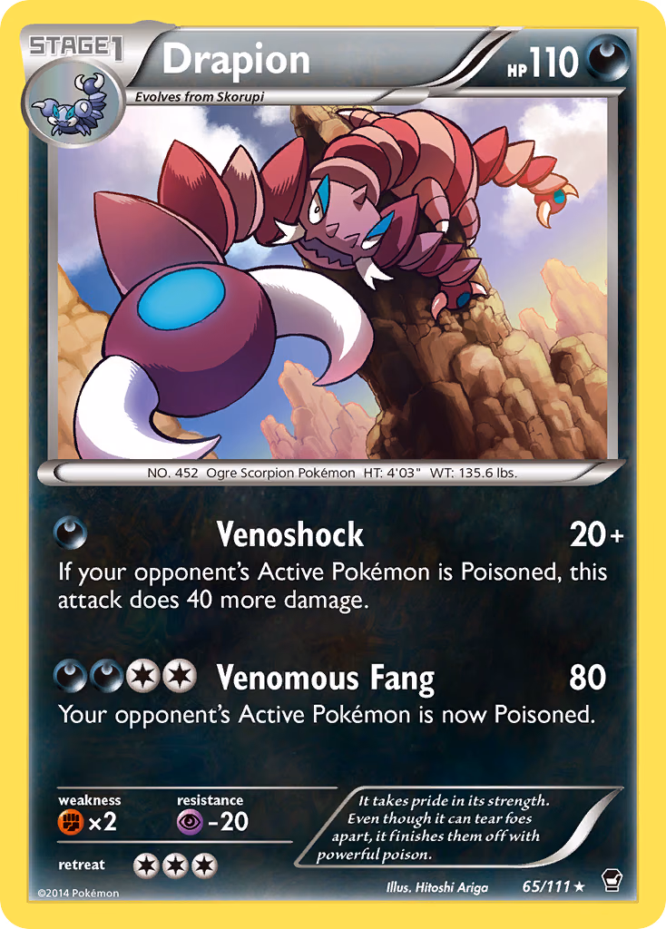 Drapion Pokemon card (65/111, Furious Fists)