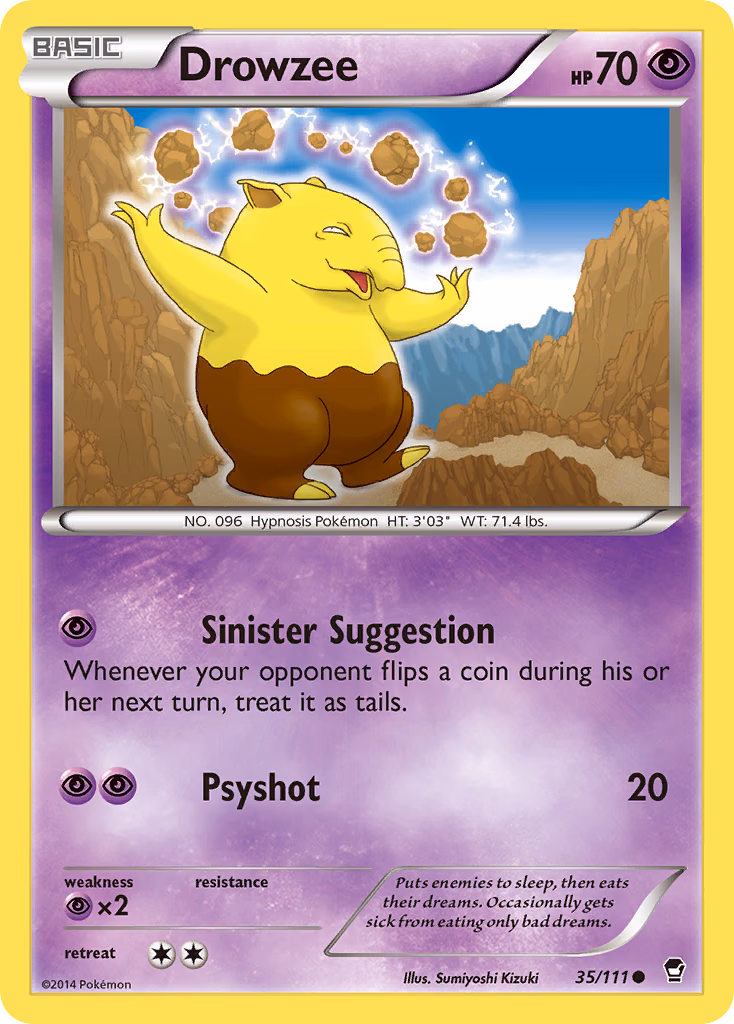 Drowzee Pokemon card (35/111, Furious Fists)
