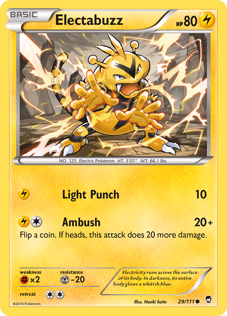 Electabuzz Pokemon card (29/111, Furious Fists)