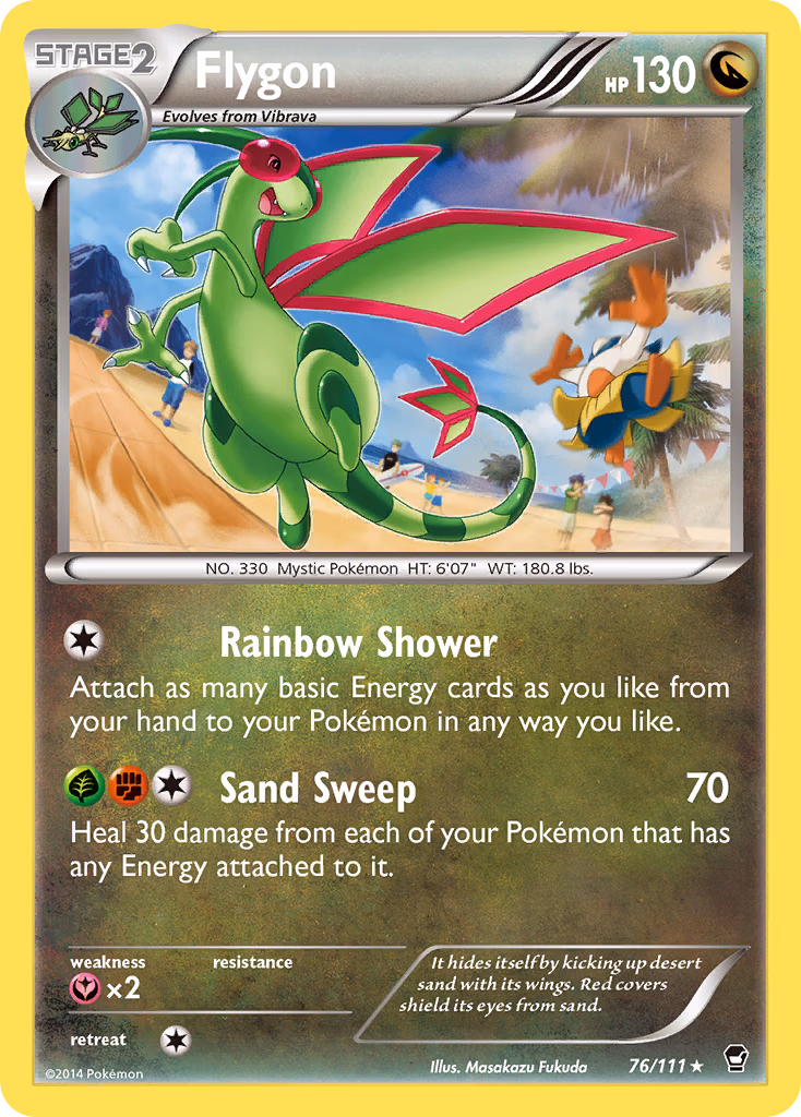 Flygon Pokemon card (76/111, Furious Fists)