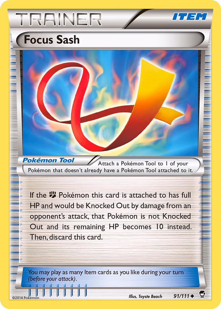 Focus Sash Pokemon card (91/111, Furious Fists)
