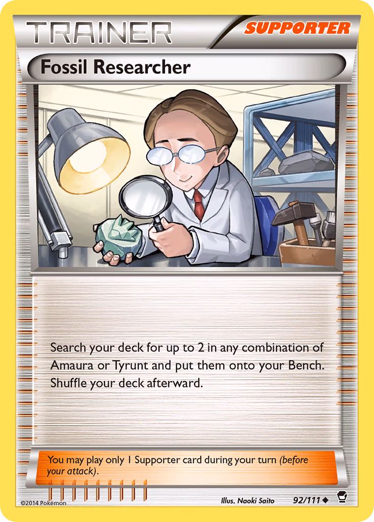 Fossil Researcher Pokemon card (92/111, Furious Fists)