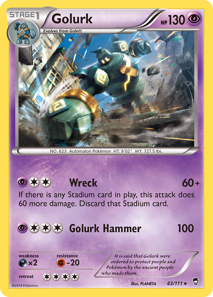 Golurk Pokemon card (43/111, Furious Fists)