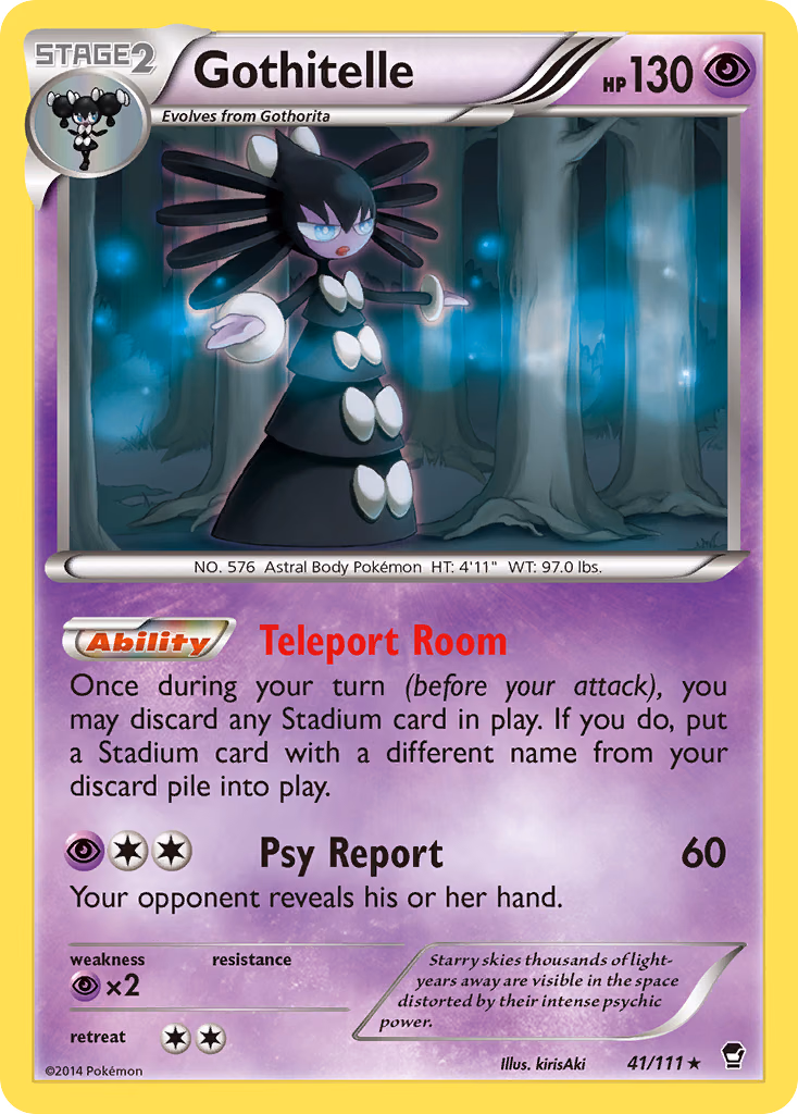 Gothitelle Pokemon card (41/111, Furious Fists)