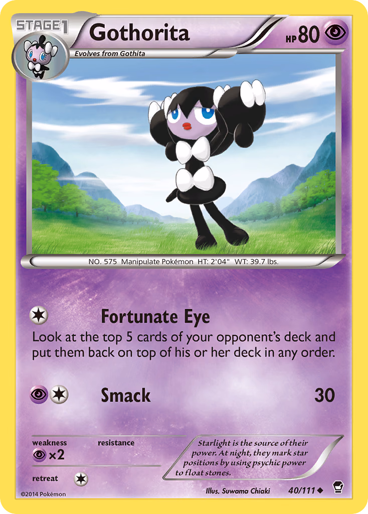 Gothorita Pokemon card (40/111, Furious Fists)