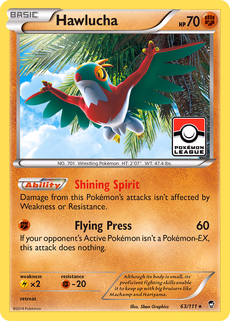 Hawlucha Pokemon card (63/111, Furious Fists)