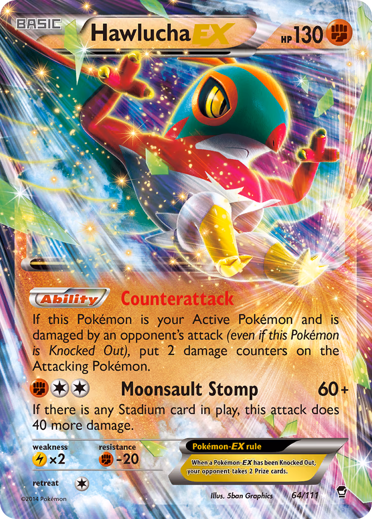 Hawlucha-EX Pokemon card (64/111, Furious Fists)