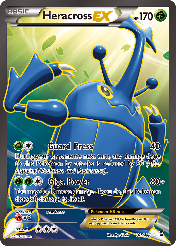 Heracross-EX Pokemon card (105/111, Furious Fists)