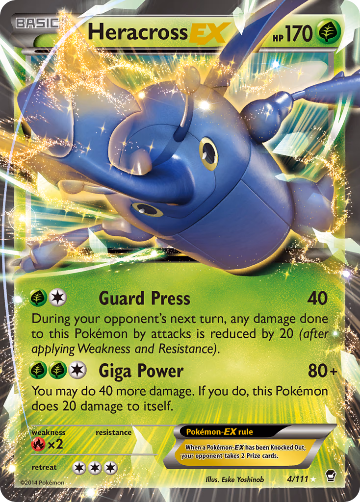 Heracross-EX Pokemon card (4/111, Furious Fists)