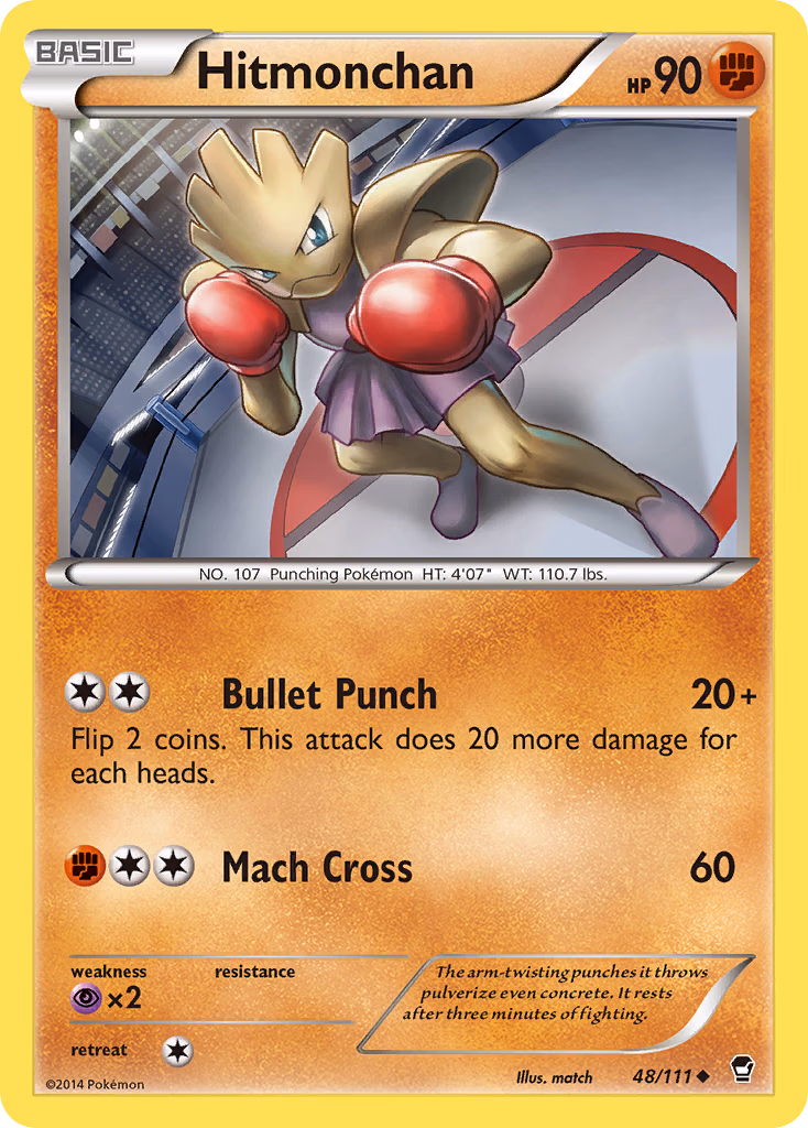 Hitmonchan Pokemon card (48/111, Furious Fists)