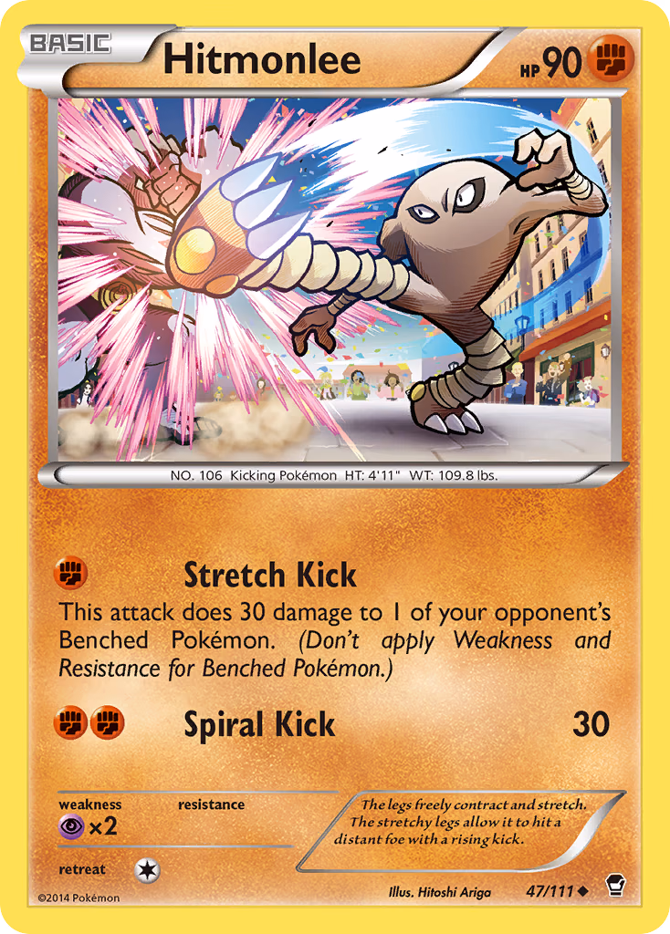 Hitmonlee Pokemon card (47/111, Furious Fists)