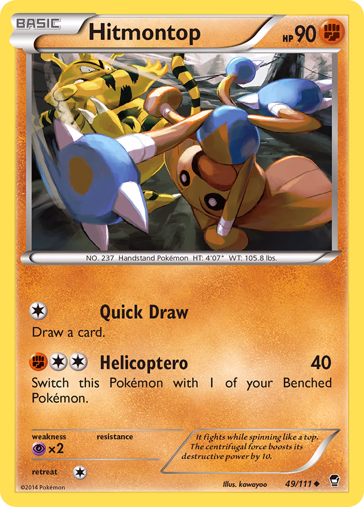 Hitmontop Pokemon card (49/111, Furious Fists)