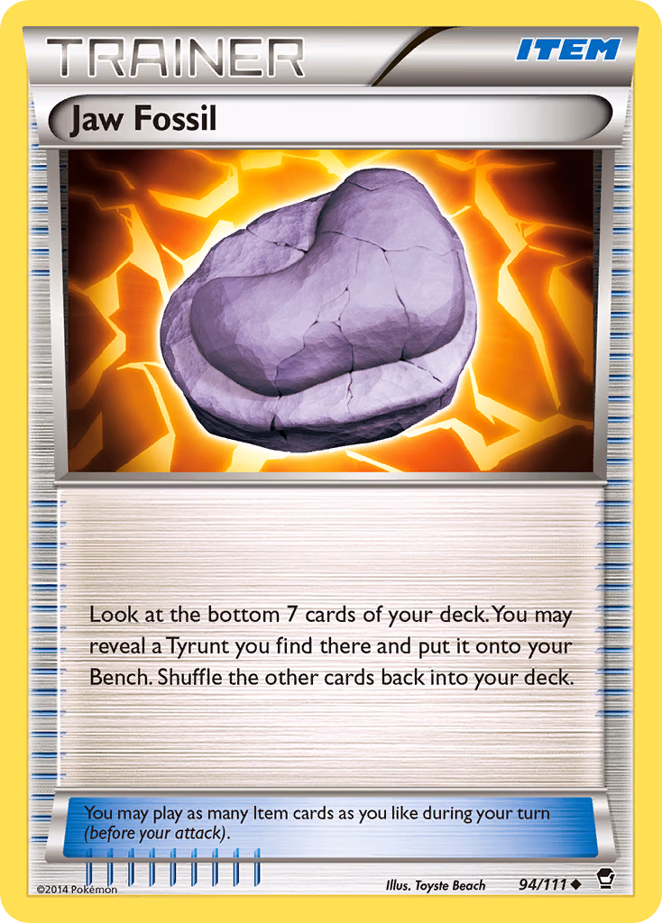 Jaw Fossil Pokemon card (94/111, Furious Fists)