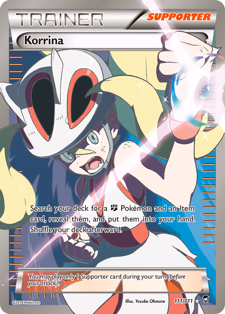 Korrina Pokemon card (111/111, Furious Fists)
