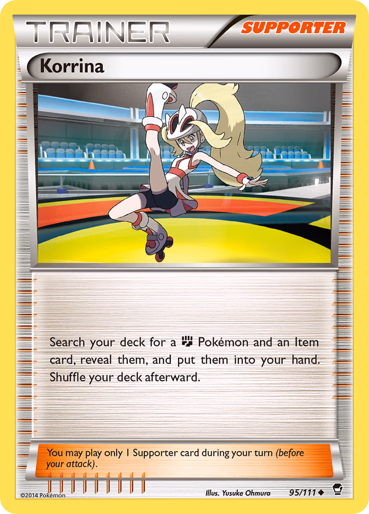 Korrina Pokemon card (95/111, Furious Fists)