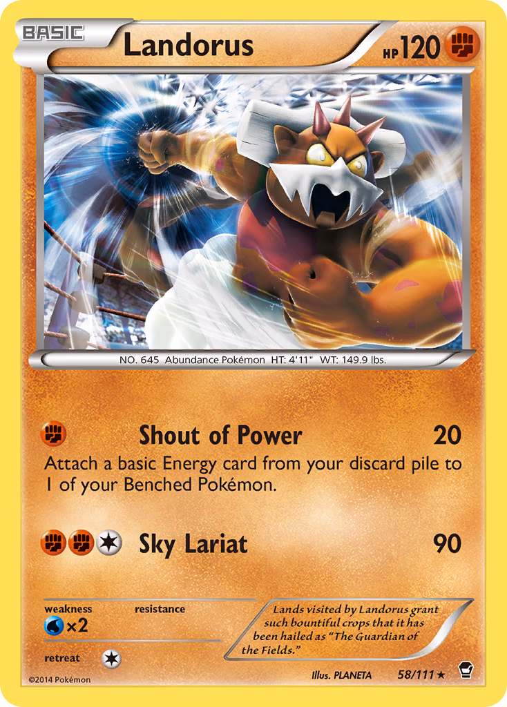 Landorus Pokemon card (58/111, Furious Fists)