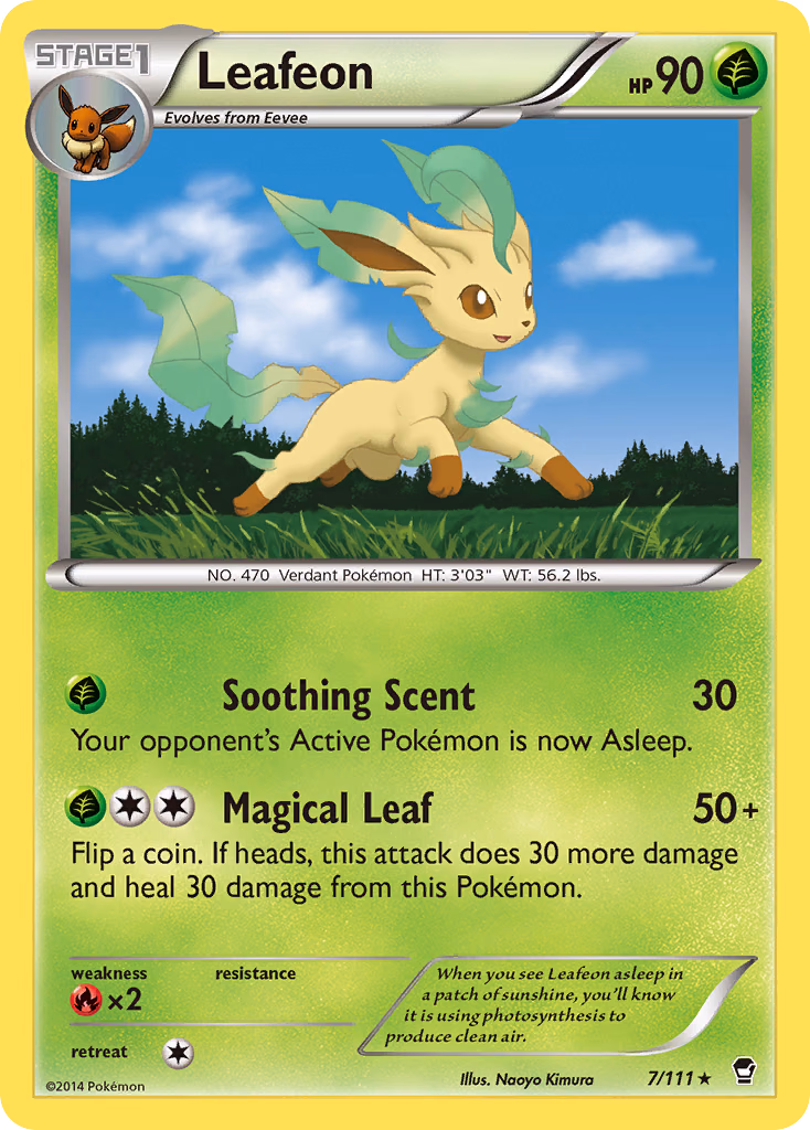 Leafeon Pokemon card (7/111, Furious Fists)