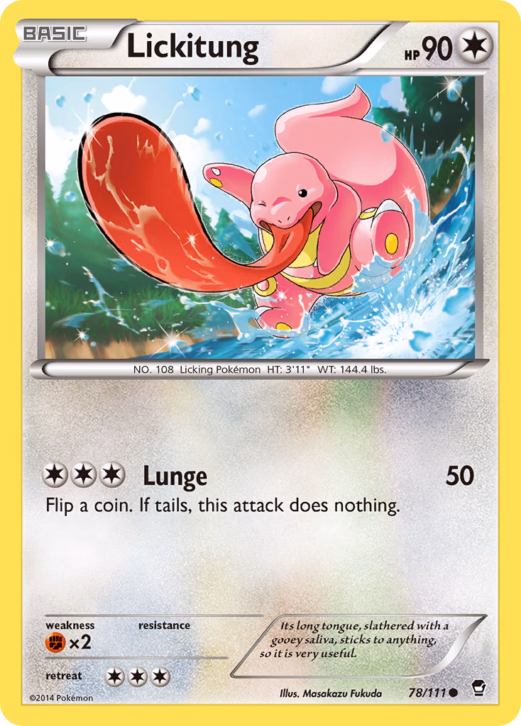Lickitung Pokemon card (78/111, Furious Fists)