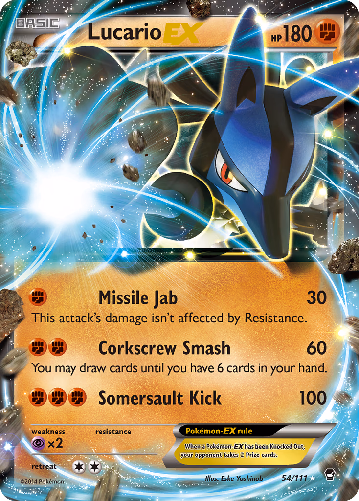 Lucario-EX Pokemon card (54/111, Furious Fists)