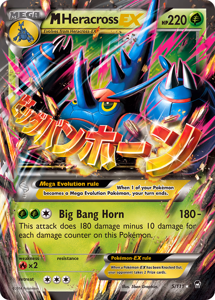 M Heracross-EX Pokemon card (5/111, Furious Fists)