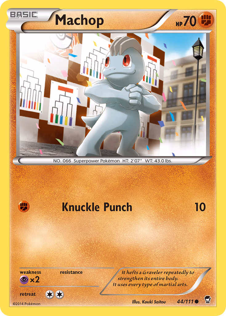 Machop Pokemon card (44/111, Furious Fists)