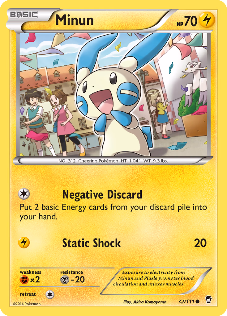 Minun Pokemon card (32/111, Furious Fists)