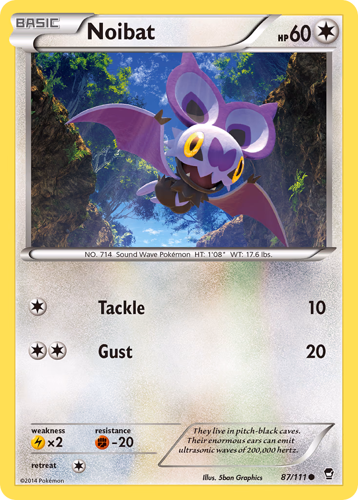Noibat Pokemon card (87/111, Furious Fists)
