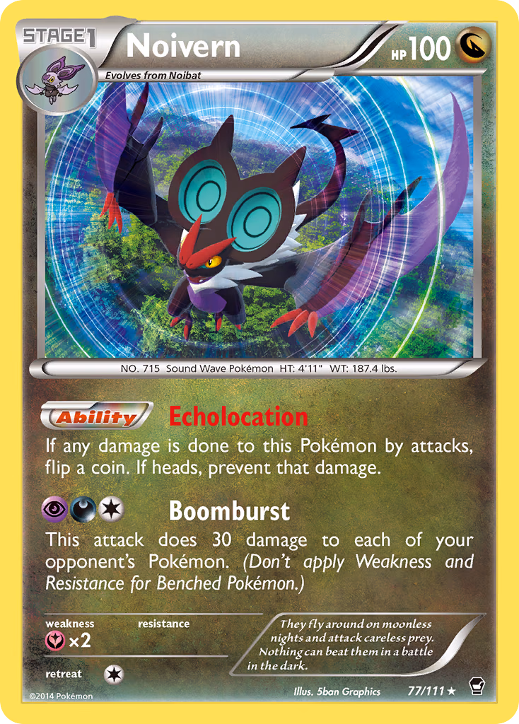 Noivern Pokemon card (77/111, Furious Fists)