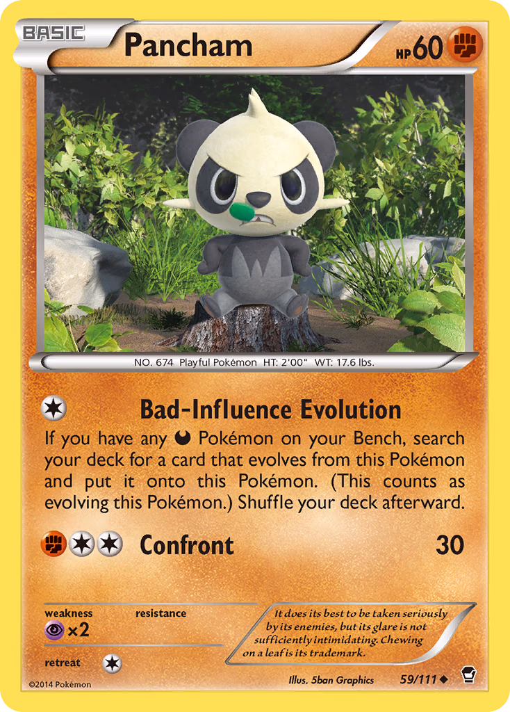 Pancham Pokemon card (59/111, Furious Fists)