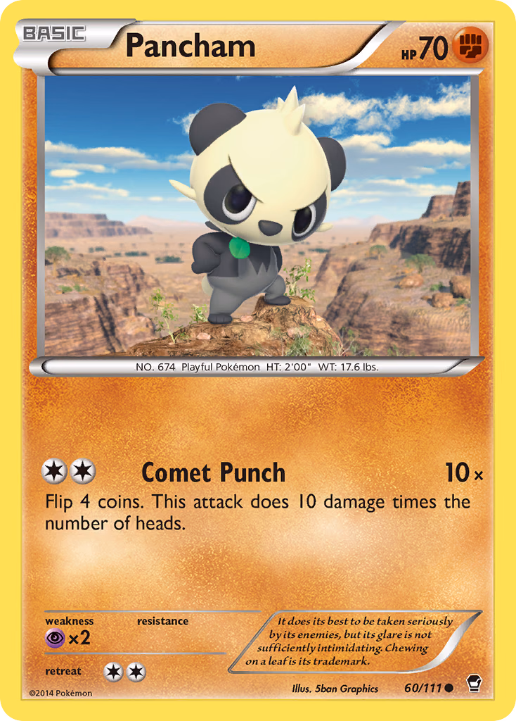 Pancham Pokemon card (60/111, Furious Fists)