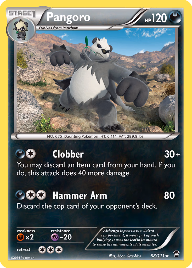 Pangoro Pokemon card (68/111, Furious Fists)