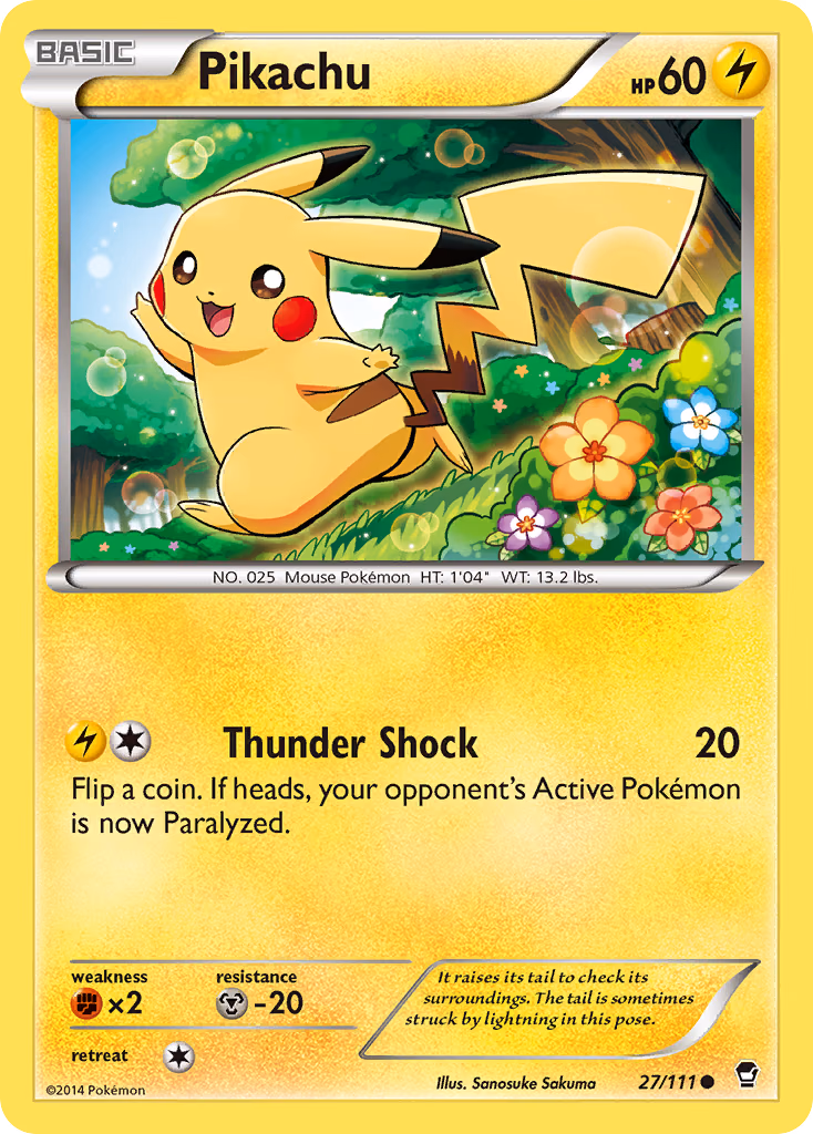 Pikachu Pokemon card (27/111, Furious Fists)