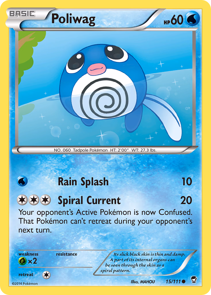 Poliwag Pokemon card (15/111, Furious Fists)