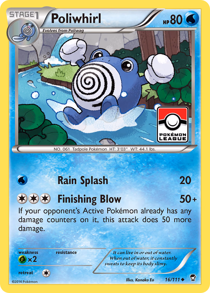 Poliwhirl Pokemon card (16/111, Furious Fists)