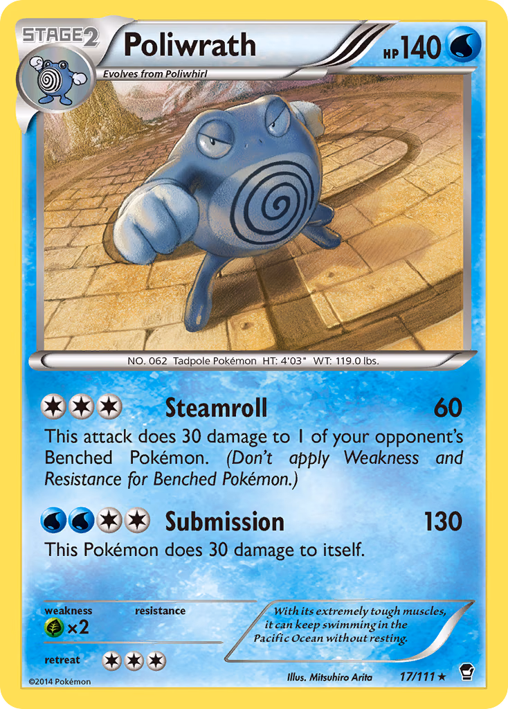 Poliwrath Pokemon card (17/111, Furious Fists)