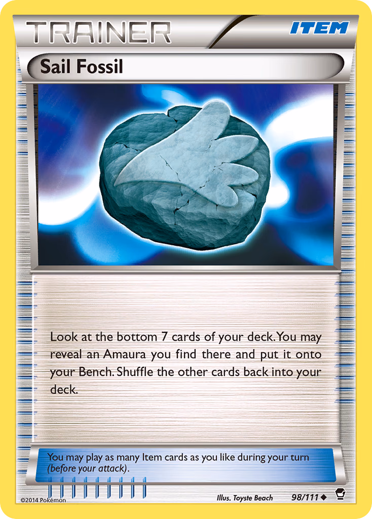 Sail Fossil Pokemon card (98/111, Furious Fists)