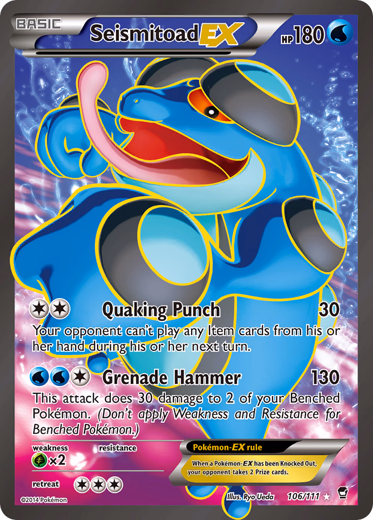 Seismitoad-EX Pokemon card (106/111, Furious Fists)