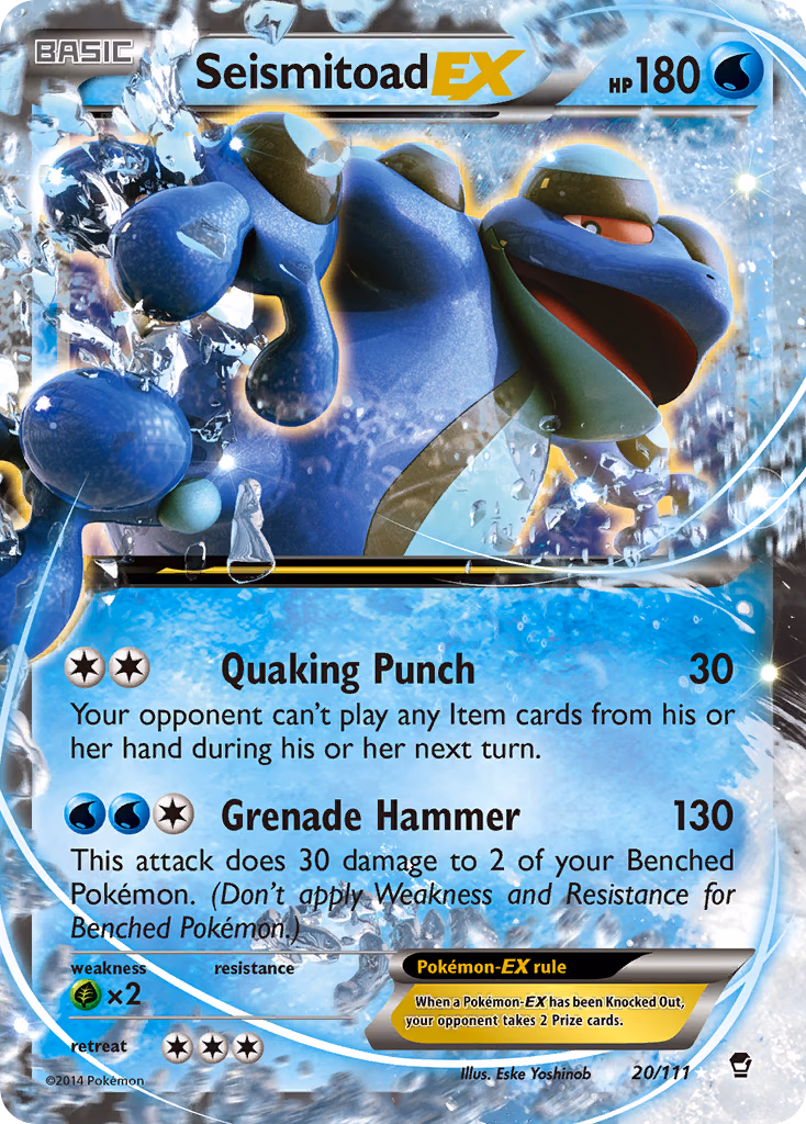 Seismitoad-EX Pokemon card (20/111, Furious Fists)