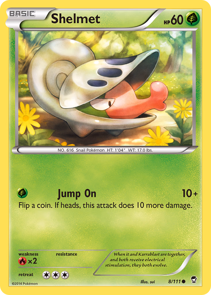 Shelmet Pokemon card (8/111, Furious Fists)