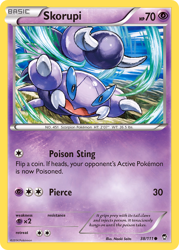 Skorupi Pokemon card (38/111, Furious Fists)
