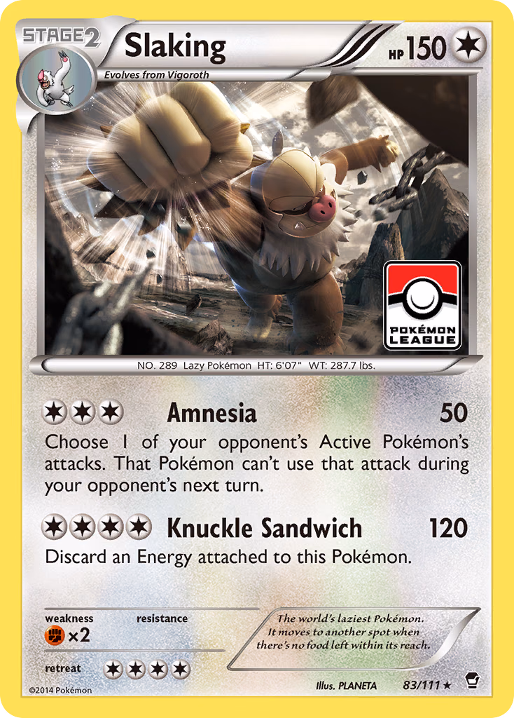 Slaking Pokemon card (83/111, Furious Fists)