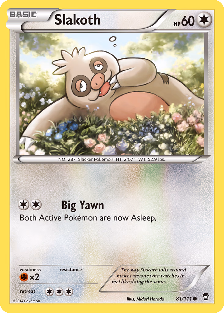 Slakoth Pokemon card (81/111, Furious Fists)