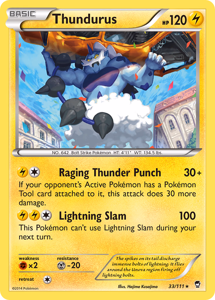 Thundurus Pokemon card (33/111, Furious Fists)