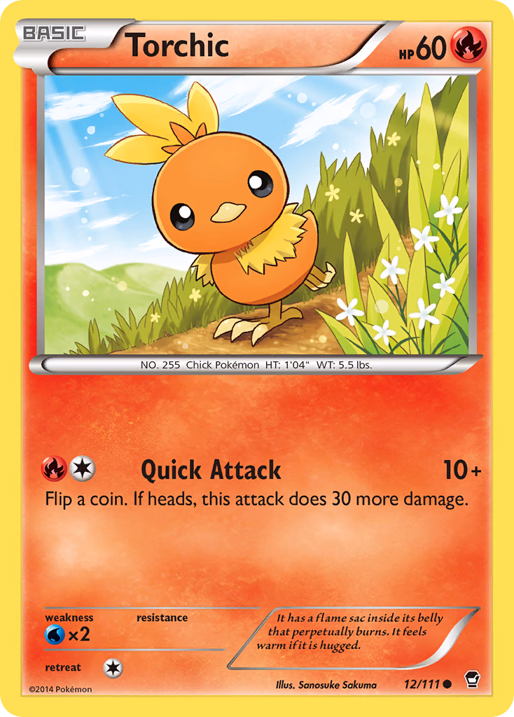 Torchic Pokemon card (12/111, Furious Fists)