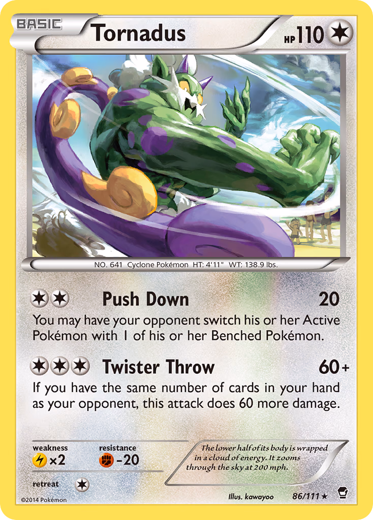 Tornadus Pokemon card (86/111, Furious Fists)