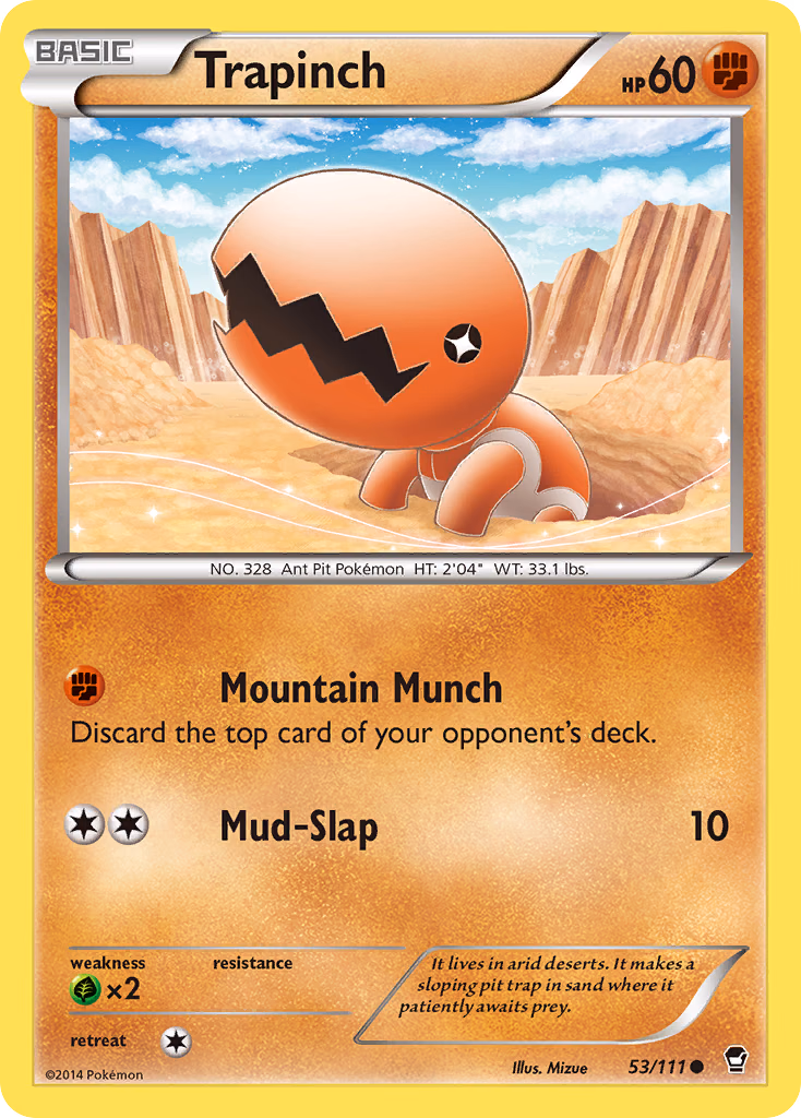 Trapinch Pokemon card (53/111, Furious Fists)