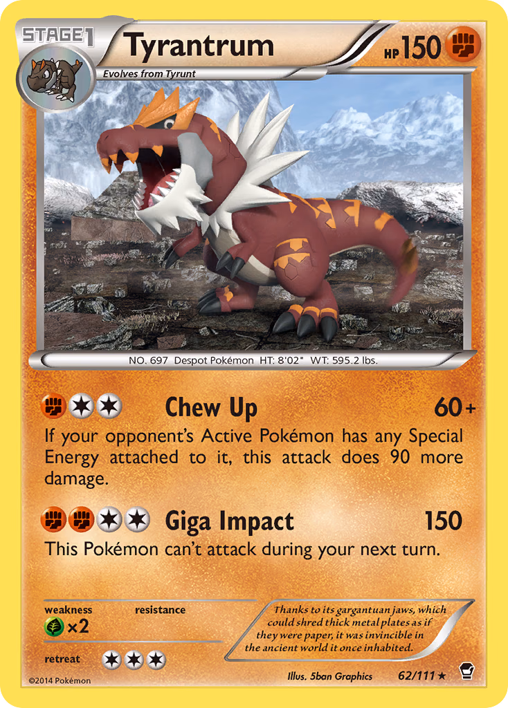 Tyrantrum Pokemon card (62/111, Furious Fists)
