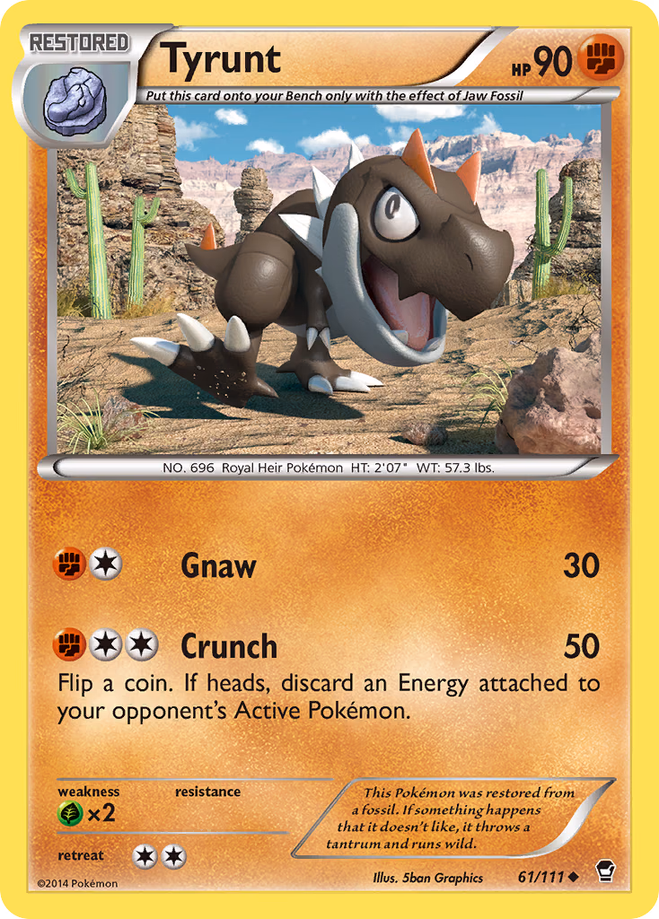 Tyrunt Pokemon card (61/111, Furious Fists)